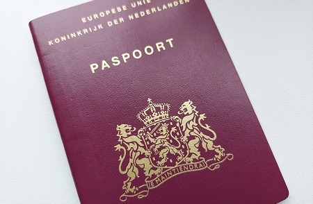 Voorbeeld van voorkant paspoort